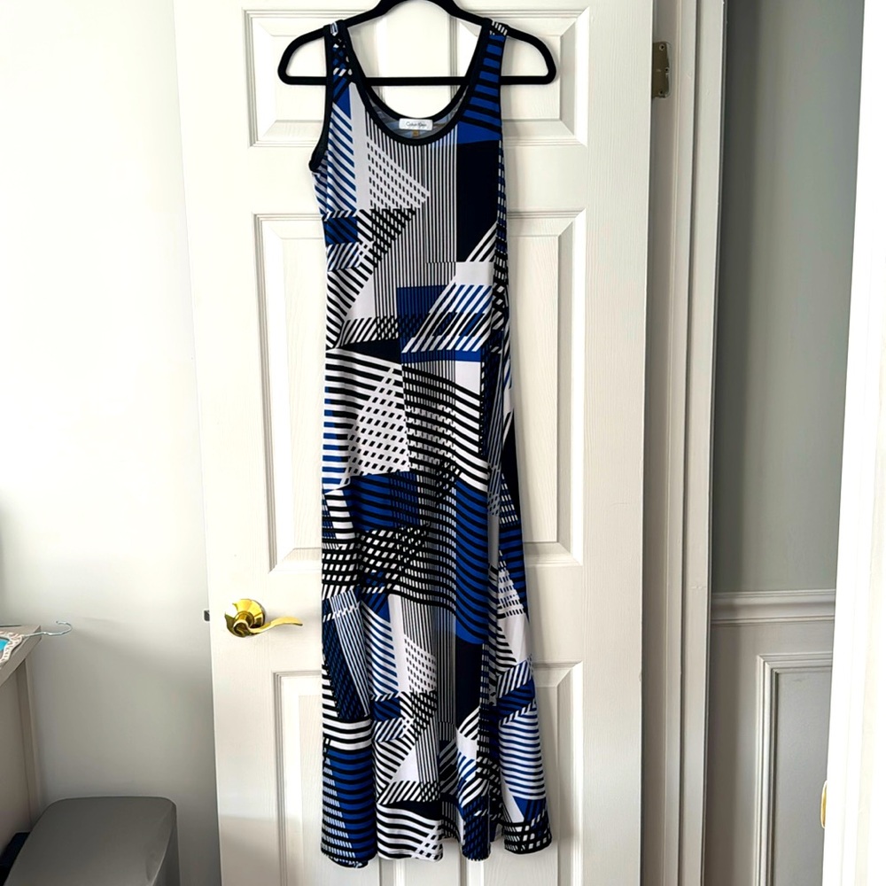 Calvin Klein Geometric Maxi Dress Size XS